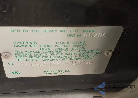 2006 Subaru Forester 2.5X L.l. Bean Edition z USA, uszkodzony, nr VIN JF1SG67656H715535